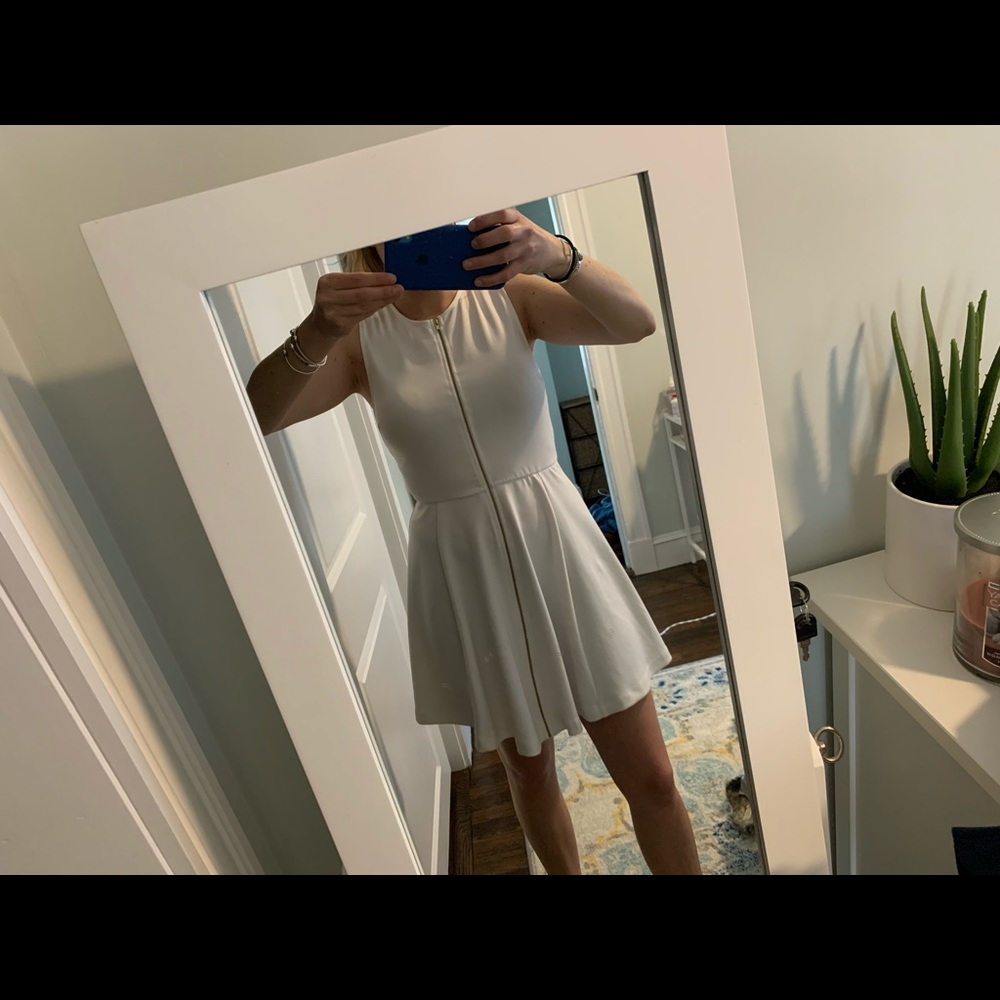 White zip up dress